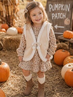 Haute Hippie Girls Sherpa Vest 4T Cream Boho Faux‎ Shearling Teddy Vest